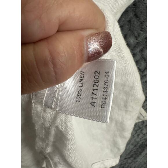 Kleen White 100% Linen Top XL Lagenlook Flowy Beachy Embroidered - Picture 10 of 12